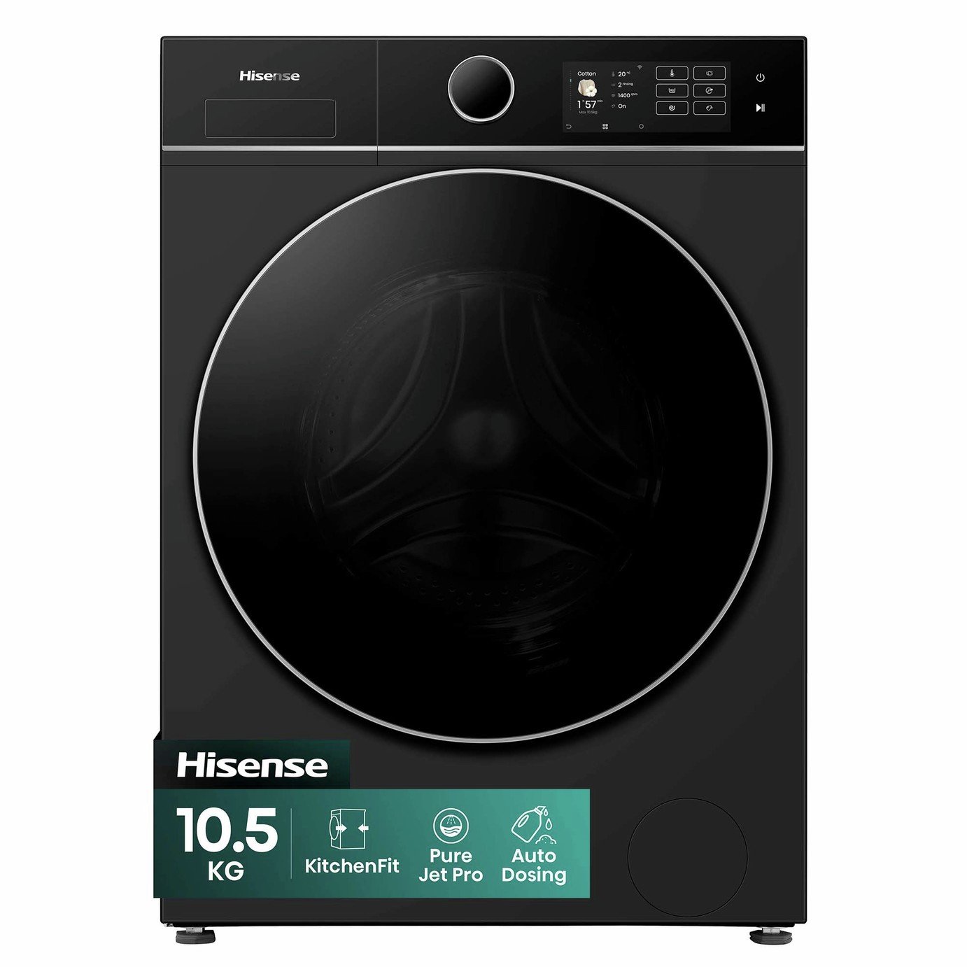 Hisense WF5I1045BBQ 10.5KG 1400 Spin Washing Machine - Black