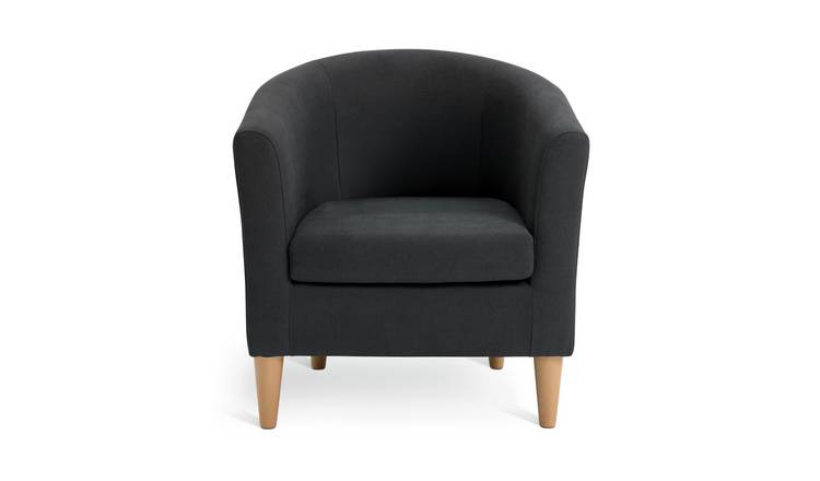 Argos Home Tub Fabric Chair - Charcoal