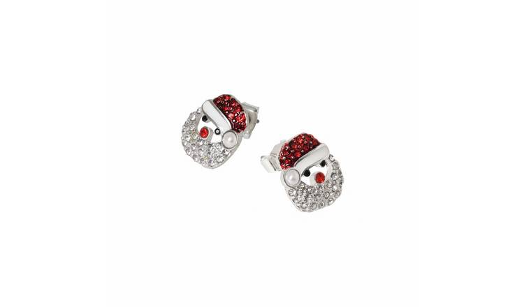 Liars & Lovers Silver Tone Santa Claus Stud Earrings