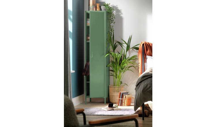Habitat Stevie Tall 1 Door 4 Shelf Locker - Green