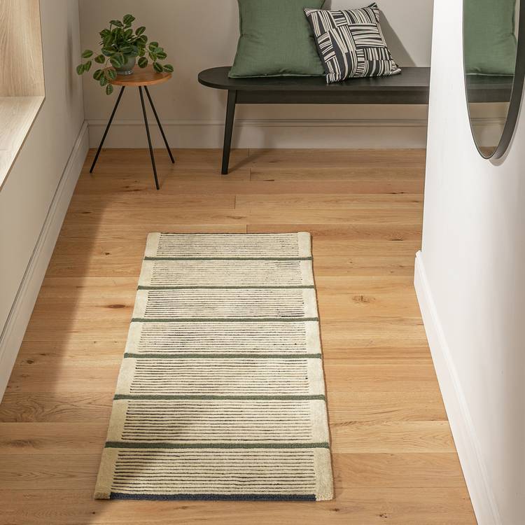 Habitat Industrial Stripe Neutral Flatweave Runner-200x66cm 0