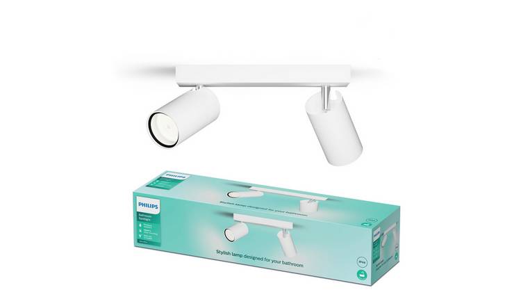 Philips Idris Metal 2 Light Spotlight - White
