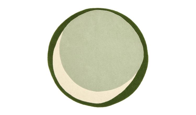 Habitat Archive Abstract Circle Wool Cut Pile Rug-120x120cm