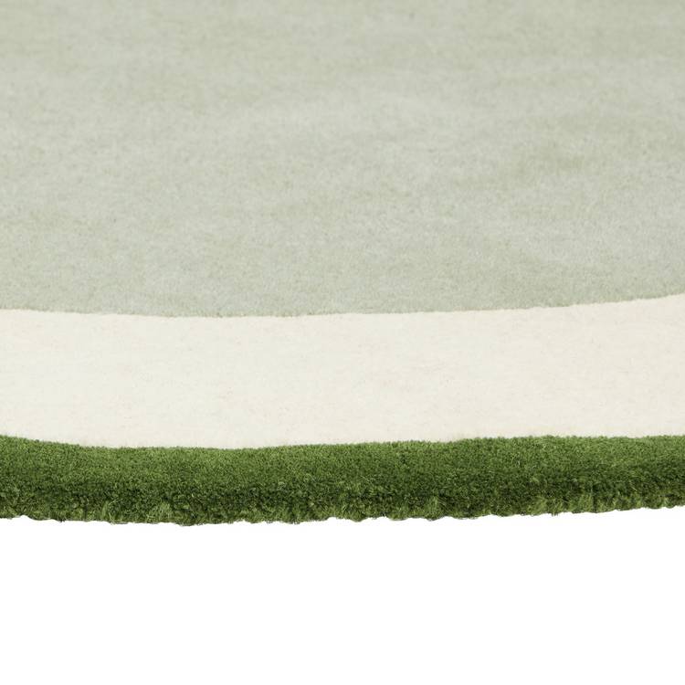 Habitat Abstract Circle Green Wool Cut Pile Rug - 120x120cm 0