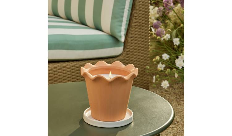 Argos Home Scalloped Terracotta?Effect Citronella Candle