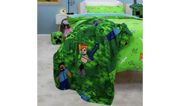 Minecraft Levels Fleece Throw - Green - 150x100cm