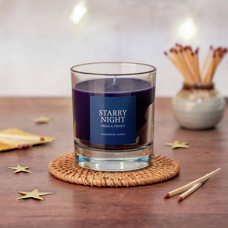 Starry Night Scented Medium Candle - Fresh & Frosty 0