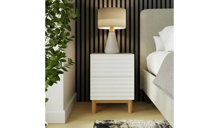 GFW Karla 2 Drawer Bedside Table - White