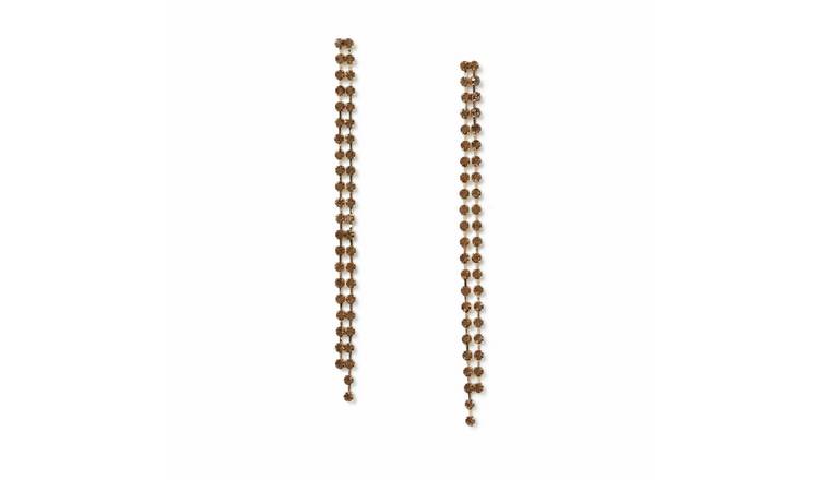 Freedom Yellow Gold Cupchain Drop Earrings