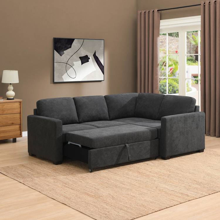 Habitat Reagan Fabric Right Hand Corner Sofa Bed - Charcoal 0