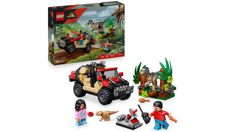 LEGO Jurassic World Raptor Off-Road Escape Dino Toy 76972