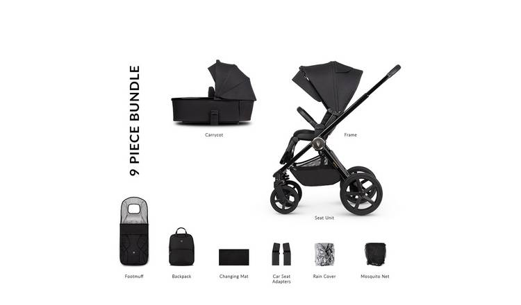 Venicci Upline 2 2-in-1 Pushchair and Accessories - Black