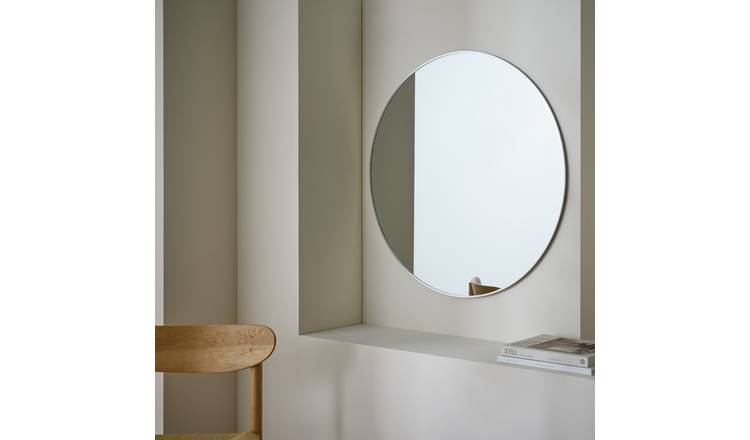 Habitat Silver Round Wall Mirror - 80x80cm