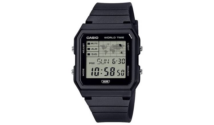 Casio Grey Dial Digital Display Black Strap Watch
