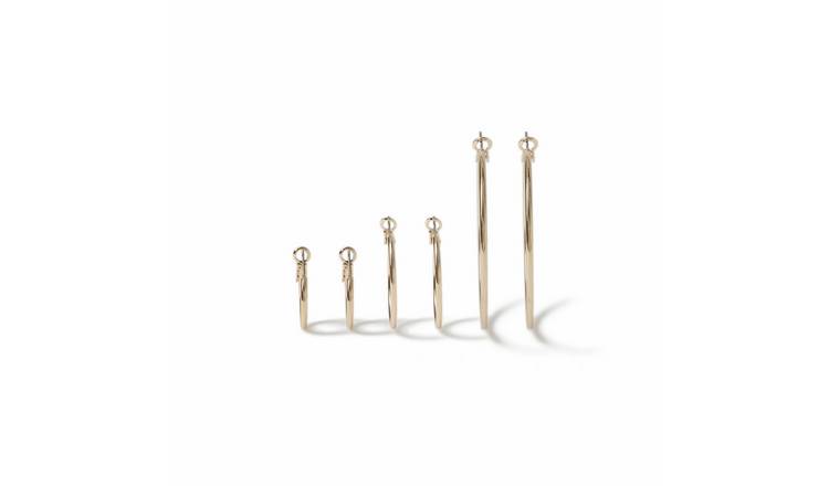 Freedom Gold Essential Pack of 6 Hoop Earrings