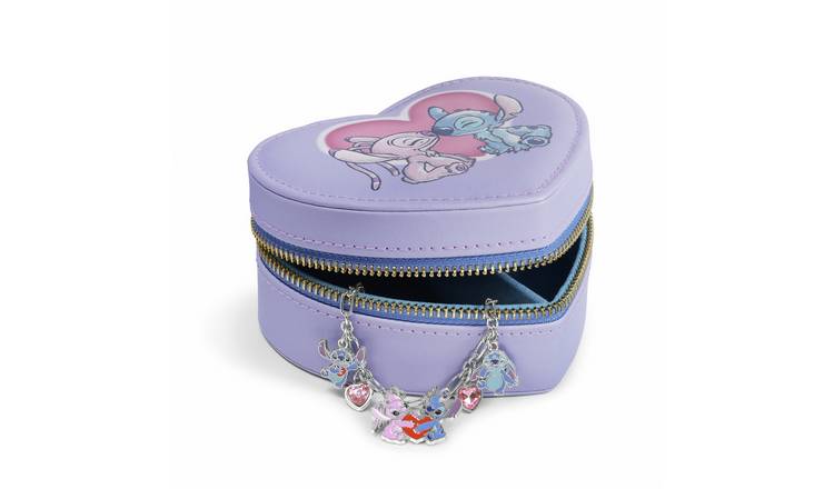 Disney Stitch & Angel Heart Jewellery Box and Bracelet Set