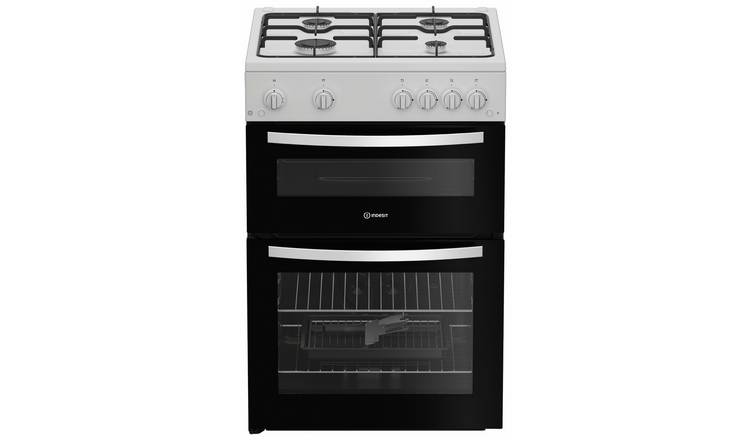 Indesit ITG6GW 60cm Twin Cavity Gas Cooker - White