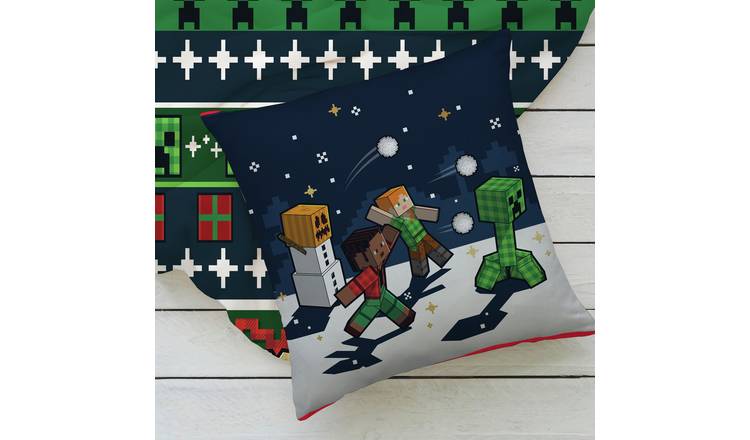 Minecraft Christmas Kids Square Cushion - 40x40cm