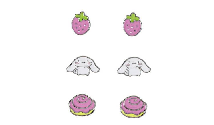 Hello Kitty Cinnamoroll Kawaii Stud Earrings - Pack of 3