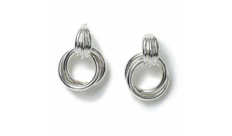 Freedom Silver Chunky Interlock Earrings