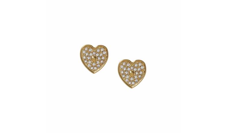 Liars & Lovers Stainless Steel Crystal Heart Stud Earrings