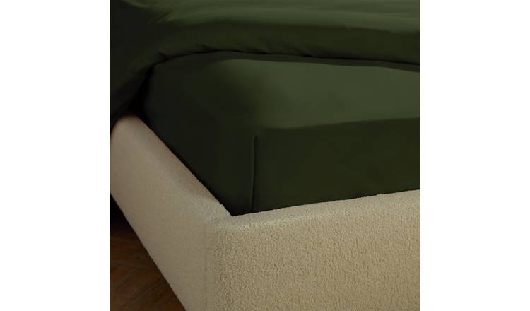 Silentnight Supersoft Plain Green Fitted Sheet - Single