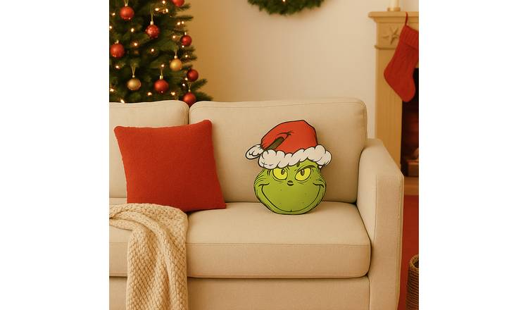 The Grinch Christmas Shaped Cushion - 40x30cm