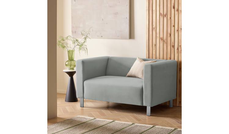 Argos Home Moda Faux Leather 2 Seater Sofa - Grey