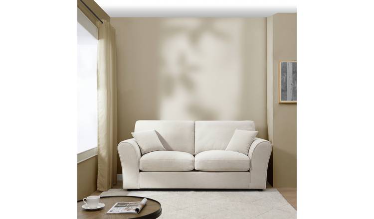 Argos Home Harry Fabric 3 Seater Sofa - Natural