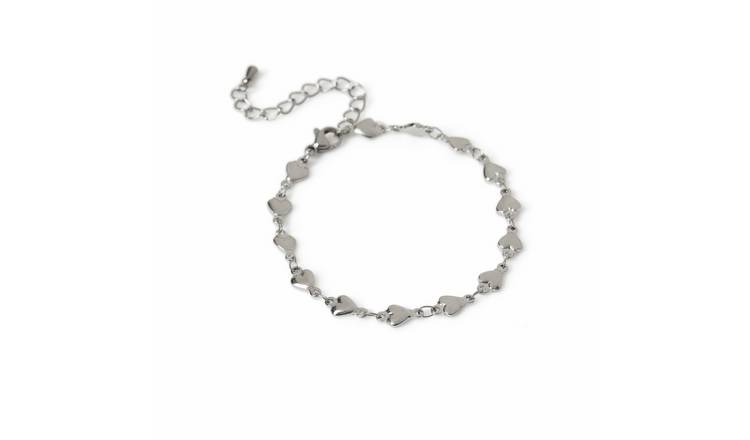 Freedom Stainless Steel Silver Heart Bracelet