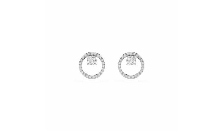 Swarovski Rhodium Plated Crystal Constella Stud Earrings