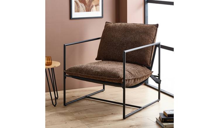 Argos Home Porter Woven Fabric Chair - Brown