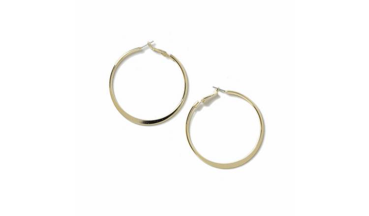 Freedom Gold Knife Edge Hoop Earrings