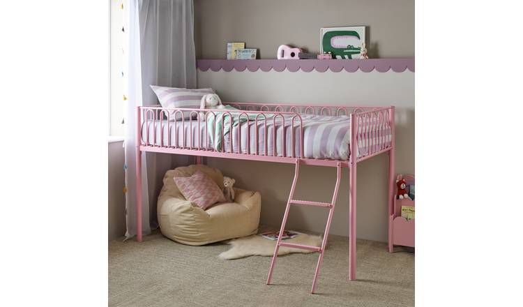 Argos Home Single Metal Midsleeper Bed Frame - Pink