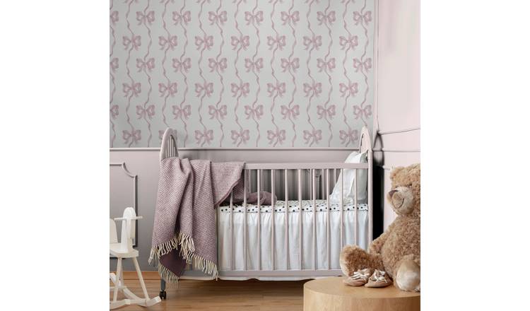 Cath Kidston Ribbon Bow Pink Wallpaper
