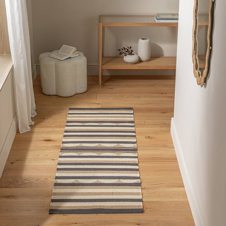 Habitat Flatweave Scalloped Stripe Runner - 200x66cm 0