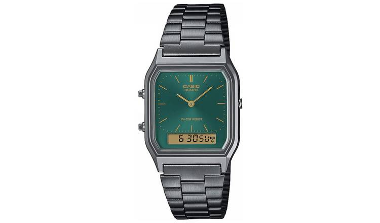 Casio Classic Dual Display Green Dial Bracelet Watch