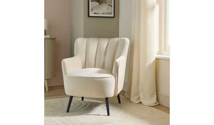Argos Home Liora Velvet Armchair - Natural