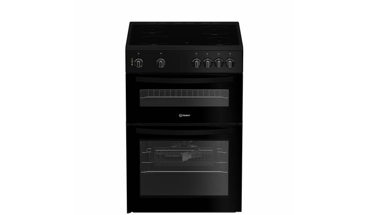 Indesit IDE6VMB 60cm Double Oven Electric Cooker - Black
