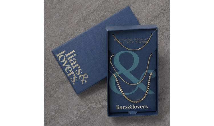 Liars & Lovers Gold Plated Multilayer Tennis Chain Necklace