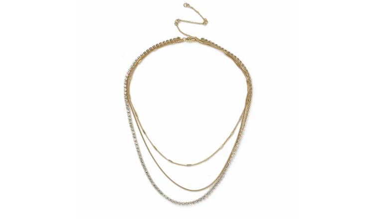 Liars & Lovers Gold Plated Multilayer Tennis Chain Necklace
