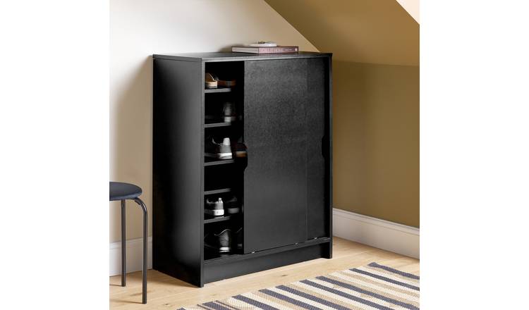 Argos Home Chloe 2 Door Shoe Storage Cabinet - Black
