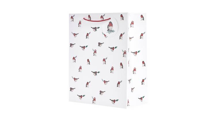 Argos Home Pack of 3 Robin Printed Large Gift Bags