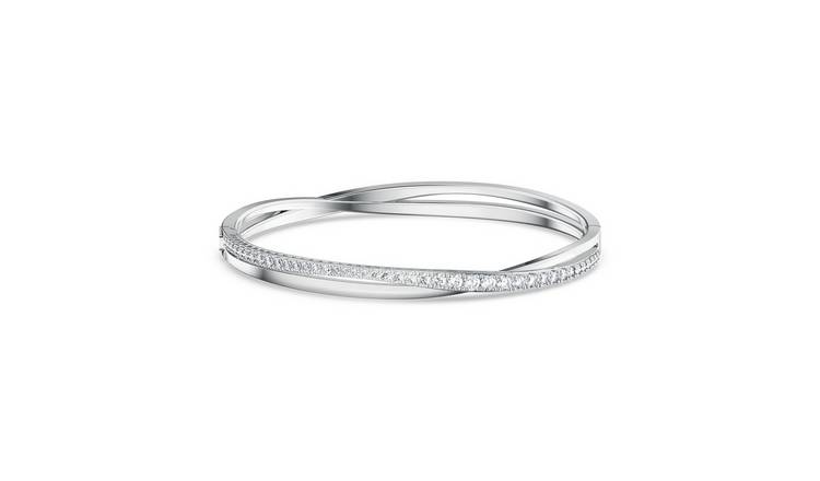 Swarovski Rhodium Plated Crystal Hyperbola Bangle