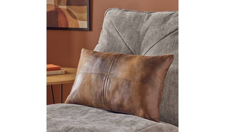 Argos Home Faux Leather Cushion Tan - 50x30cm