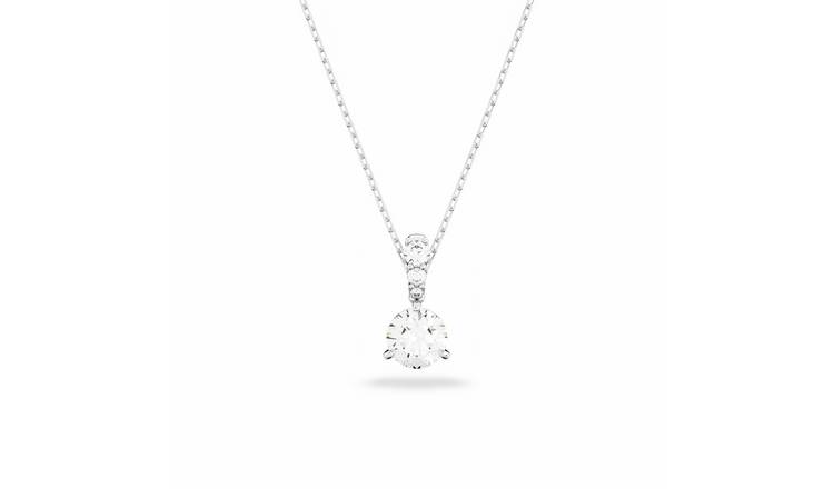 Swarovski Rhodium Plated Stilla Crystal Pendant Necklace