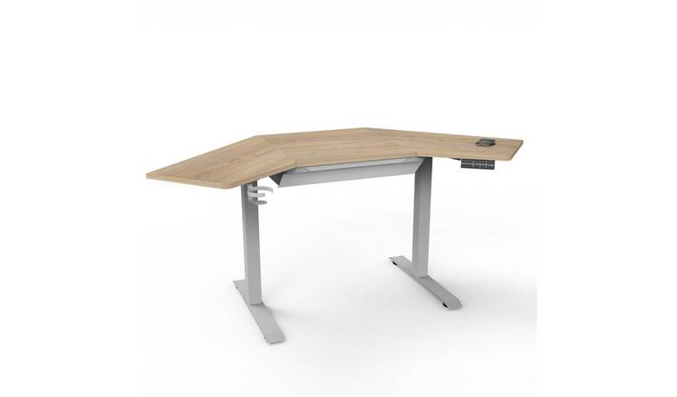 Koble Gino Corner Height Adjustable Desk - Light Wood