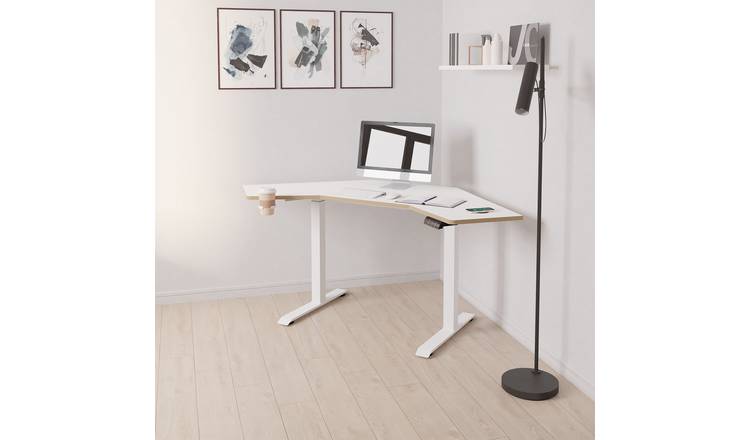 Koble Gino Corner Height Adjustable Desk - White