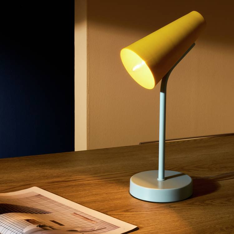 Habitat Rafi Metal Desk Lamp - Yellow & Blue 0