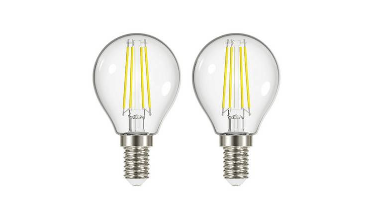 Argos Home 3.4W LED Filament Globe E14 Light Bulb - 2 Pack